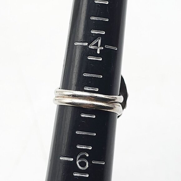 Vintage Sterling Silver Ring With Blue Turquoise Red Coral Stones Feather Size 5 - Picture 5 of 6